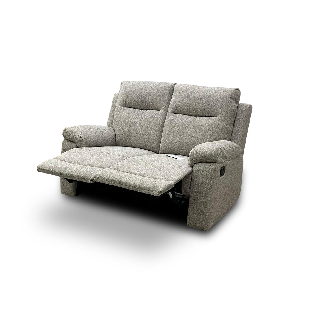 'Georgia' Natural Fabric 2 Seater Manual Recliner Sofa