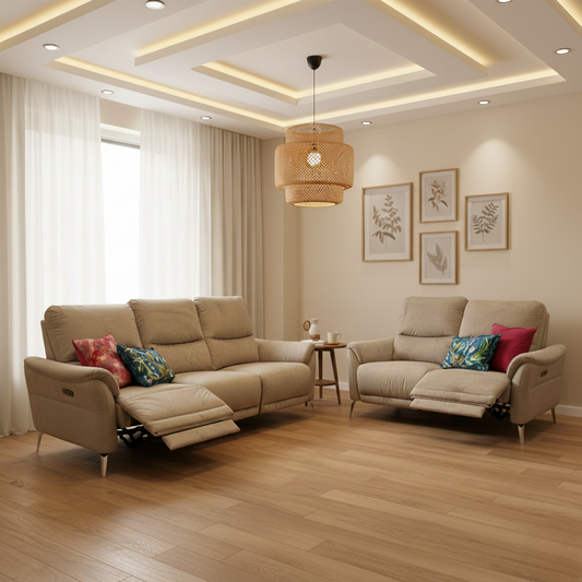 ‘Daytona’ Opulence Cedar Velvet Power Recliner 3 + 2 Seater Sofa Set