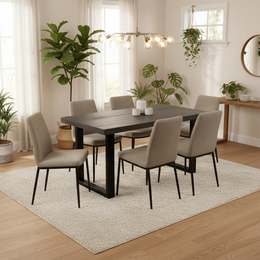 Bodahl Compact ‘Terra’ 02 Smoked 140cm Straight Edge Dining Table with U-Shaped Legs