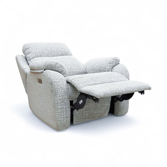 G Plan ‘Kingsbury’ B102 Shore Oatmeal Woven Fabric Power Recliner Armchair