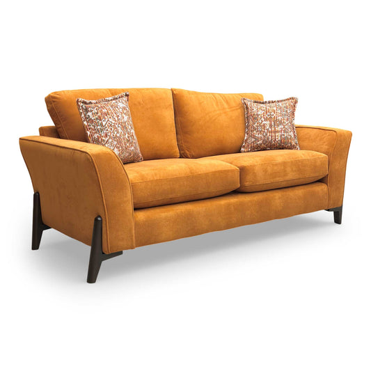 'Collins' Almond Orange Towel Velvet 3 Seater Sofa