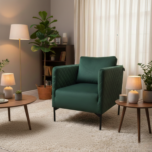 'Tub' Forest Sensual Velvet Accent Chair