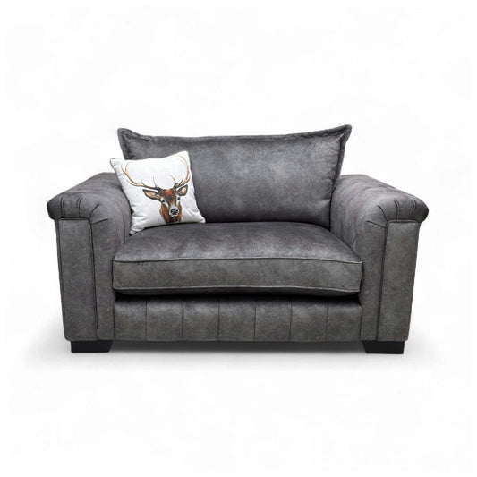 Ful Side DFS 'Dolcie' Mink Combination Velvet Formal Back Cuddler, front-angled view.