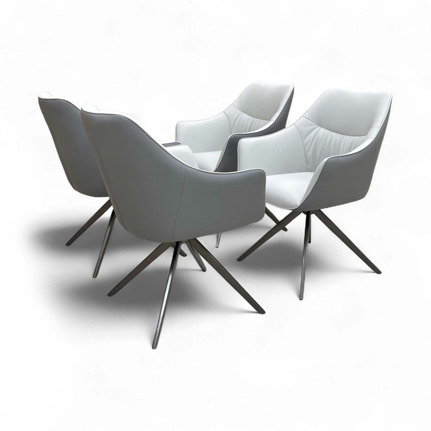 Rear view of the Portofino Fixed Dining Chair, showing the shape of the upholstered backrest.