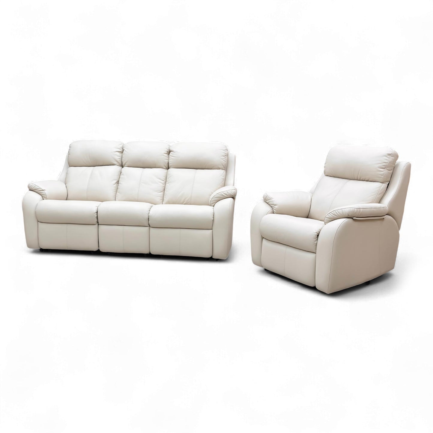 Detailed view of the recliner footrest and bottom of the sofa.