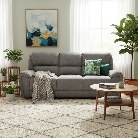 Lifestyle shot of the 'Ricky' sofa placed in a living room, ready for use.