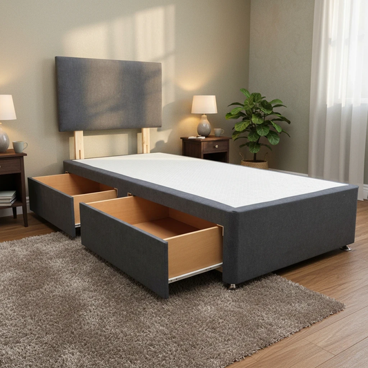 Lifestyle shot of the 'Roma' Venice Single Bed in a modern bedroom setting.