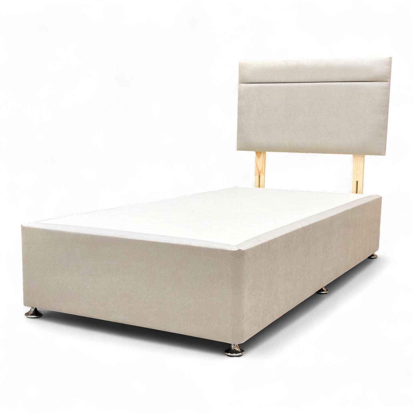 Side profile of the Single Divan Base, confirming the bed's rectangular shape and depth.