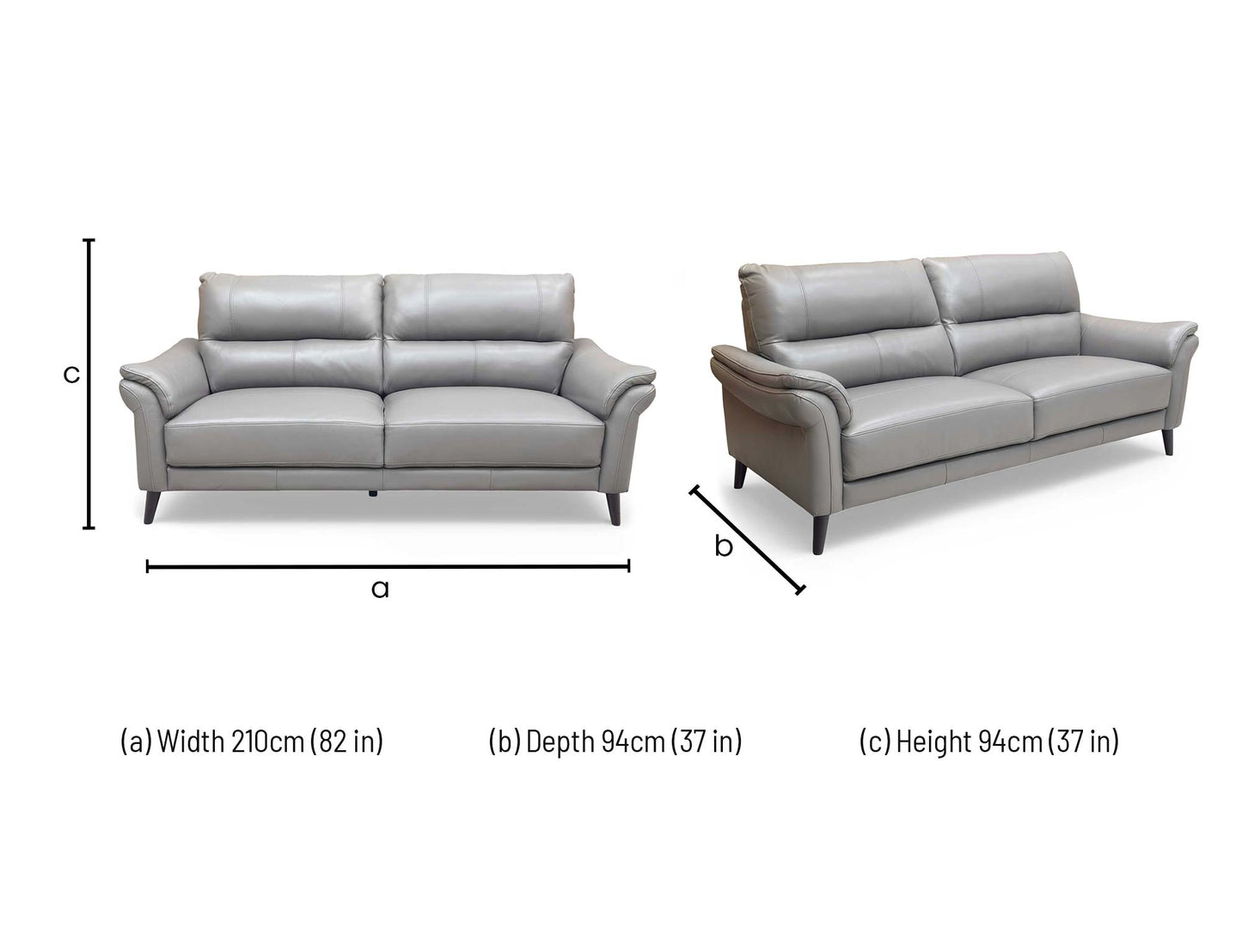 'Winner' Oslo Cat-40/15 Elephant Leather 3 Seater Sofa