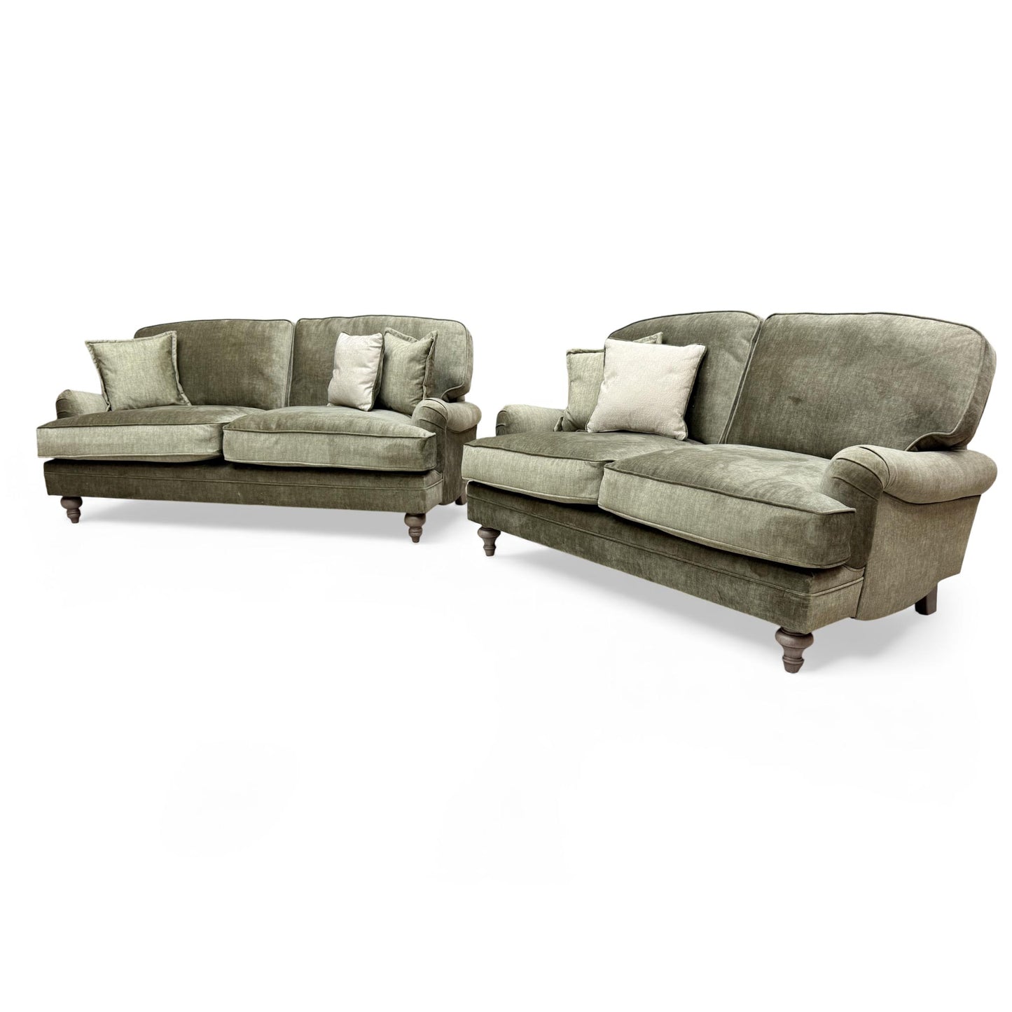 'Paddington' Olive Green Vogue Velvet 3 + 2 Seater Sofa Set