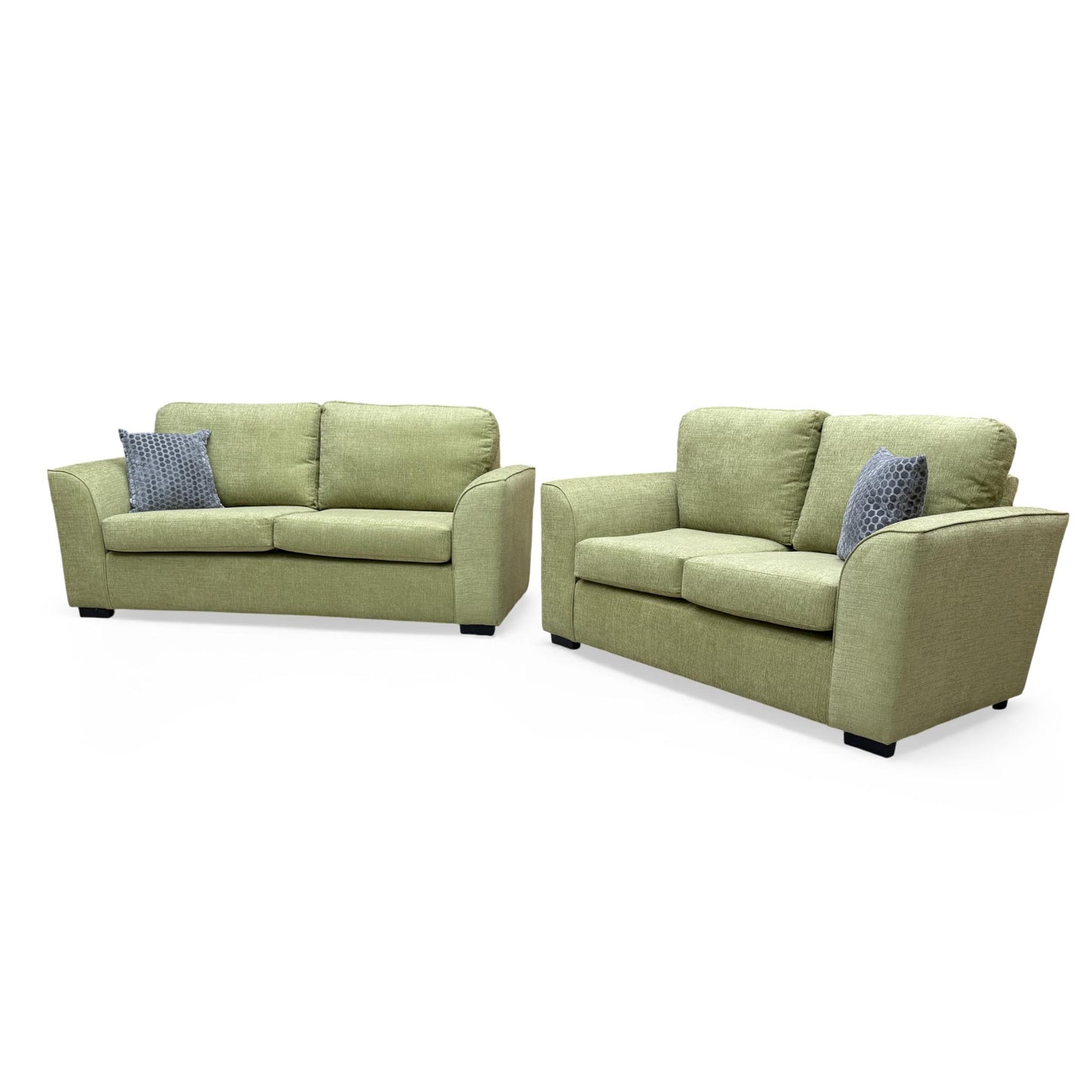 'Stamford' Lime Green Woven Fabric 3 + 2 Seater Sofa Set