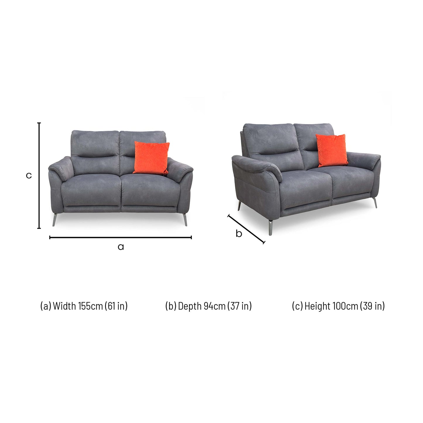 ‘Daytona’ 43519 Dexter Shadow Velvet 2 Seater Sofa