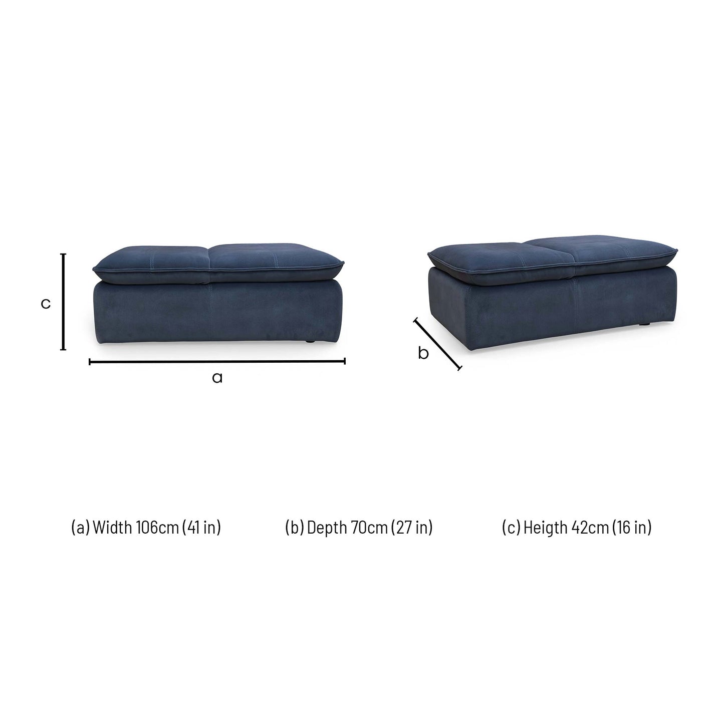 ‘Starlight Express’ Dark Navy Blue Velvet Chair Storage Footstool