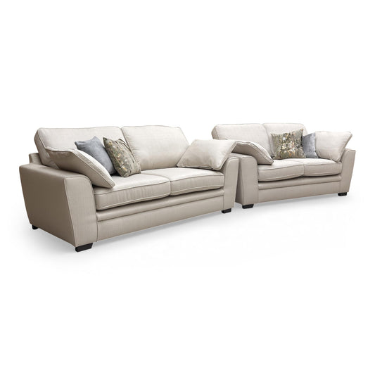 'Chalfont' Texas Linen Fabric 3 + 2 Seater Sofa Set