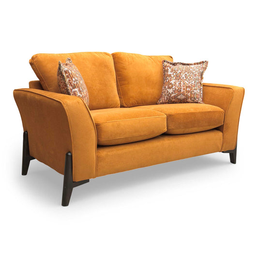 ‘Collins’ Almond Orange Towel Velvet 2 Seater Sofa