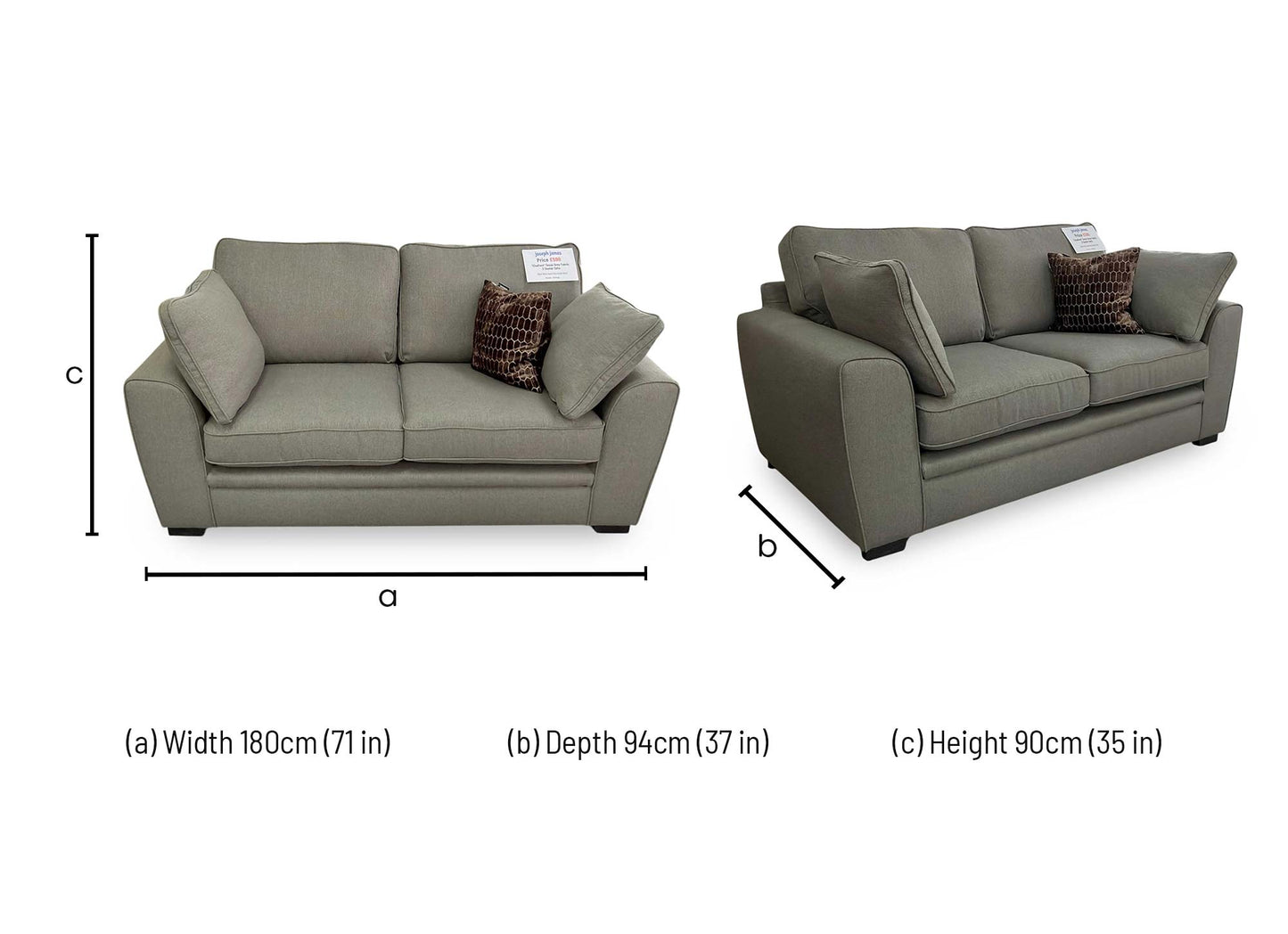 'Chalfont' 2 Seater Sofa Texas Grey