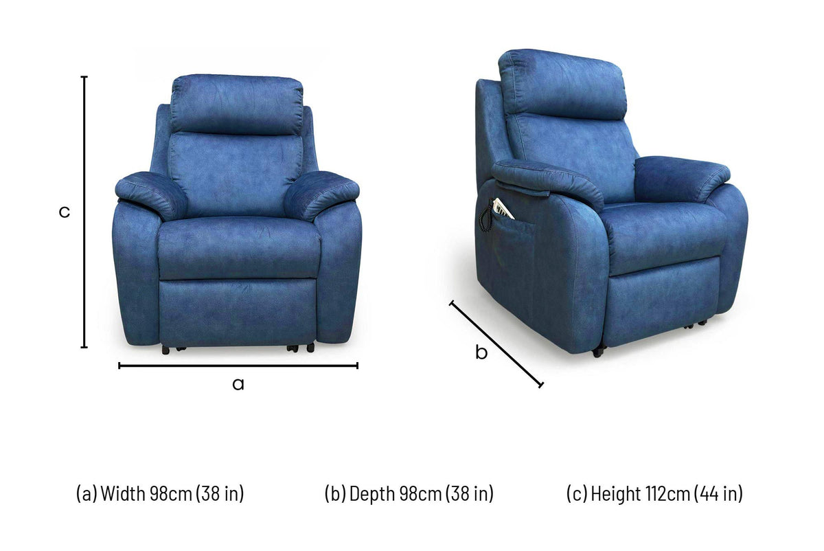 G Plan 'Kingsbury' A125 Stingray Indigo Velvet Large Lift and Rise Recliner Chair – view 11