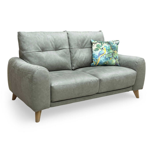 ‘Malmo’ Bfa-Ori-R12 Olive Green Suede Fabric 2 Seater Sofa