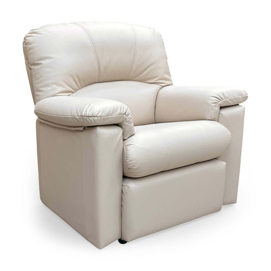 The G Plan ‘Chloe’ L843 Cambridge Stone Leather Armchair, featuring deep cushioning and a high-backed design for premium comfort.