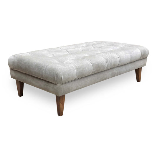 'Palace' Oasis Silver Fabric Large Bench Footstool
