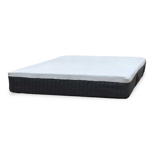 Emma Mattress Original Hypoallergenic Spring Free Foam Mattress - King - angled view of white quilted mattress with dark grey side panel