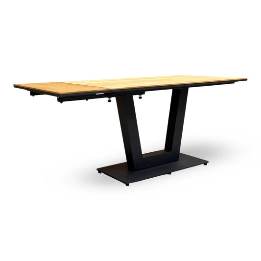 ‘Venus’ Earth Finish Solid Oak 135cm Fixed Dining Table + Extension Leaf