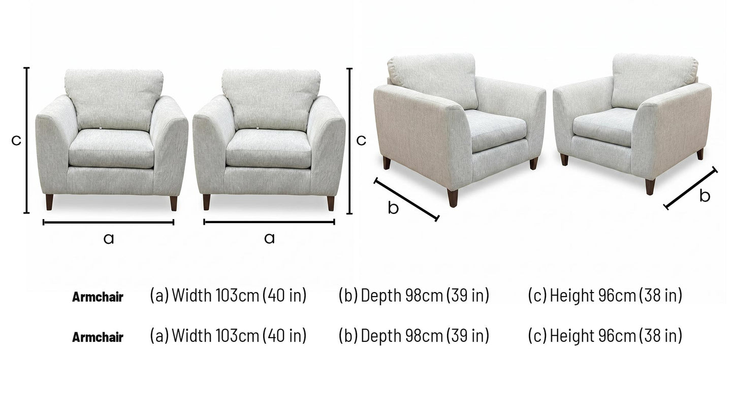 ‘Pippa’ Spring Sea Grey Sky Wd Ft Woven Fabric Chair Set