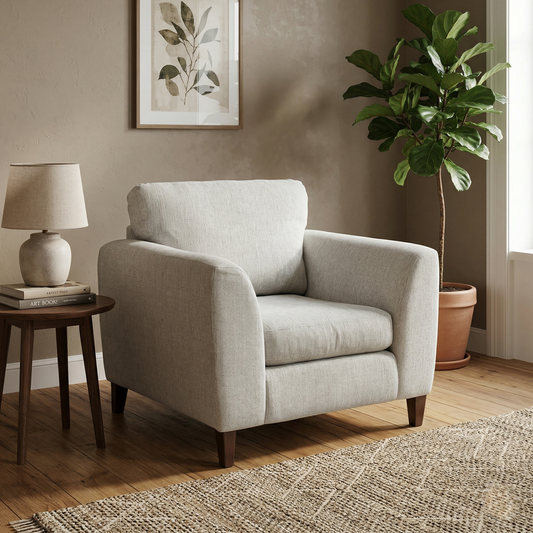 ‘Pippa’ Spring Sea Grey Sky Wd Ft Woven Fabric Chair