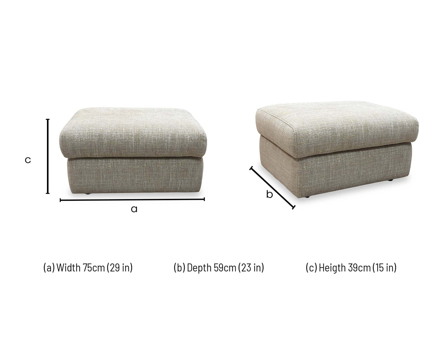 G Plan ‘Kingsbury’ A720 Sea Spray Grey Woven Fabric Storage Footstool