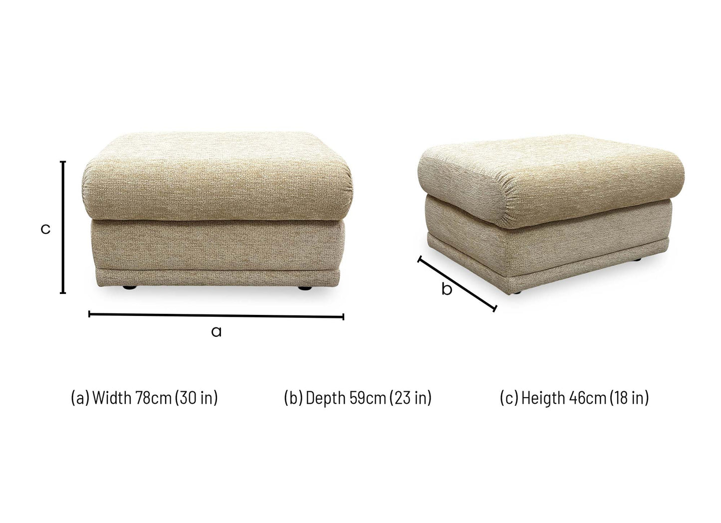 G Plan 'Kingsbury' C030 Kampala Beige Woven Fabric Storage Footstool