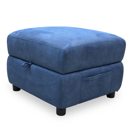 World of Leather 'Hollywood' Bfa-Blj-R10 Blue Fabric Storage Footstool