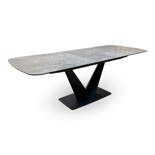 'Cupra' Grey Ceramic Top 180cm Large Pop Up Extending Dining Table