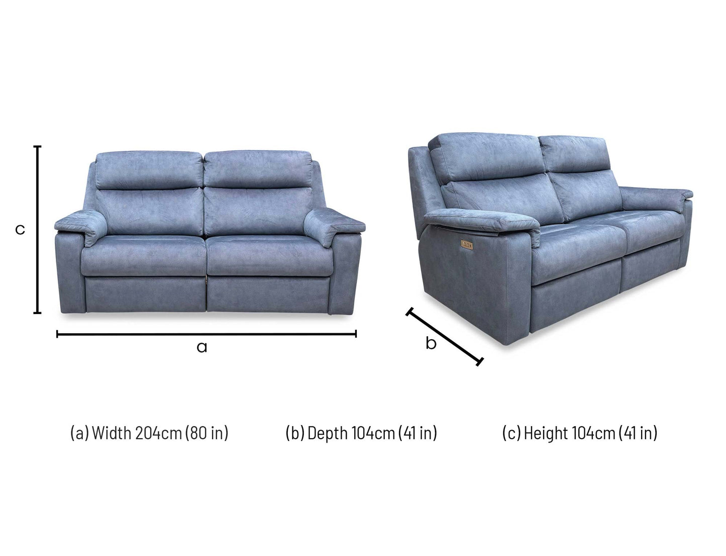 G Plan ‘Thornbury’ A125 Stingray Indigo Velvet 3 Seater Power Recliner Sofa with Power Headrest