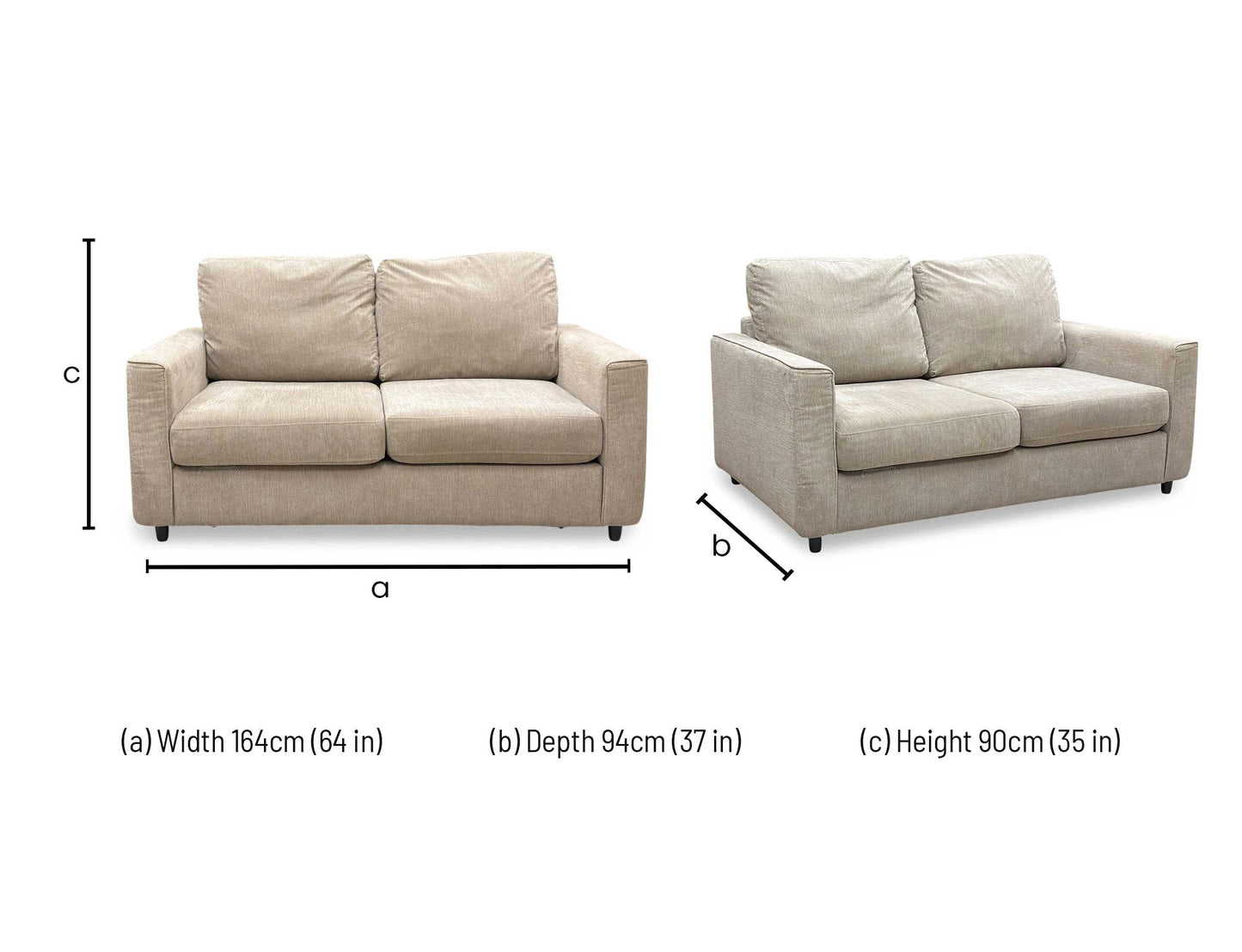 ‘Esprit’ Taupe Fabric 2 Seater Sofa Bed
