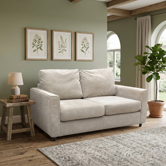 ‘Esprit’ Taupe Fabric 2 Seater Sofa Bed