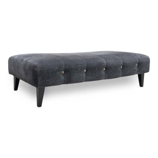 'Sumptuous' Chamonix Anthracite Dk:Gold Fabric Large Bench Footstool