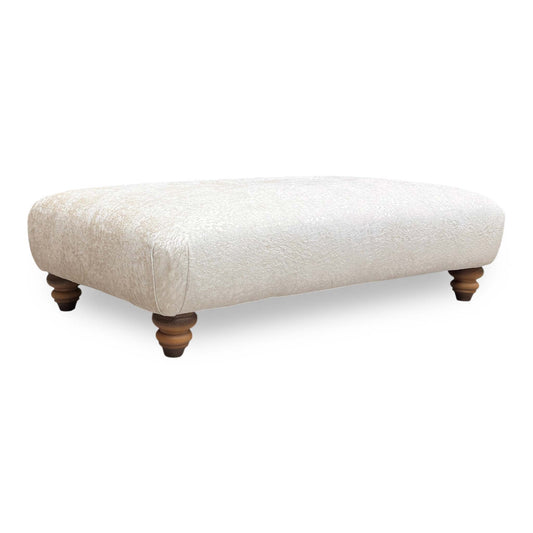 ‘Blenheim' Savoy Ivory Fabric Large Bench Footstool