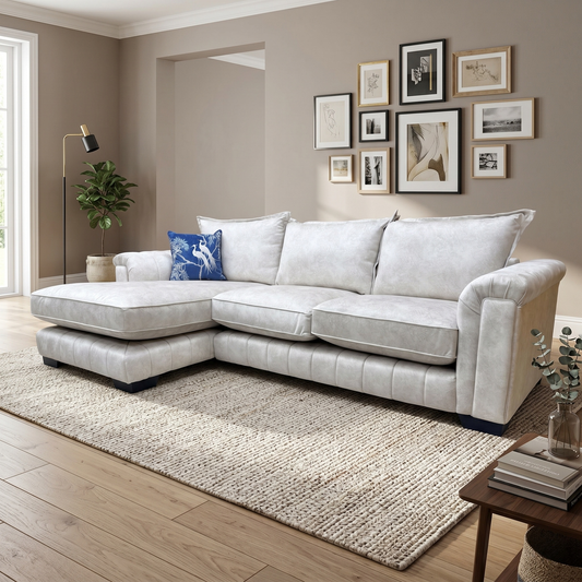 Lifestyle shot of the sofa in a living room setting, illustrating its role as a functional and stylish centerpiece for family spaces.