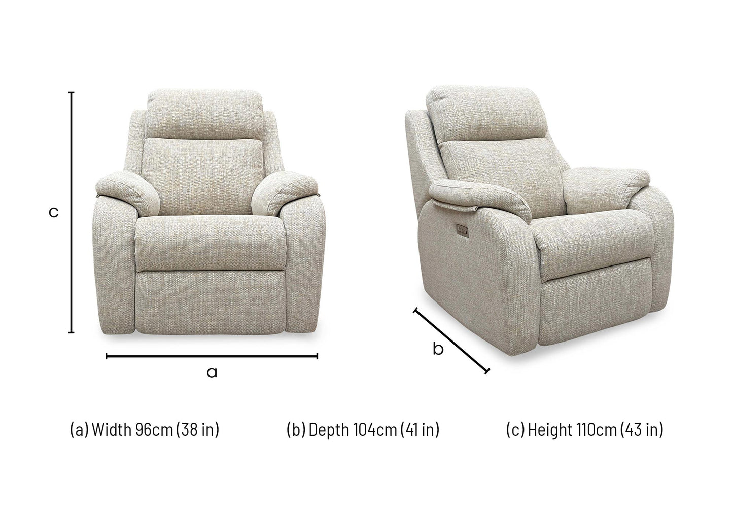 G Plan ‘Kingsbury C030 Kampala Beige Power Recliner Chair with Power Headrest and Power Lumbar