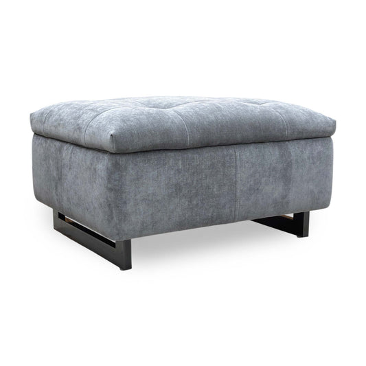 ‘Gisella’ Manhattan Charcoal 58003 Fabric Large Footstool