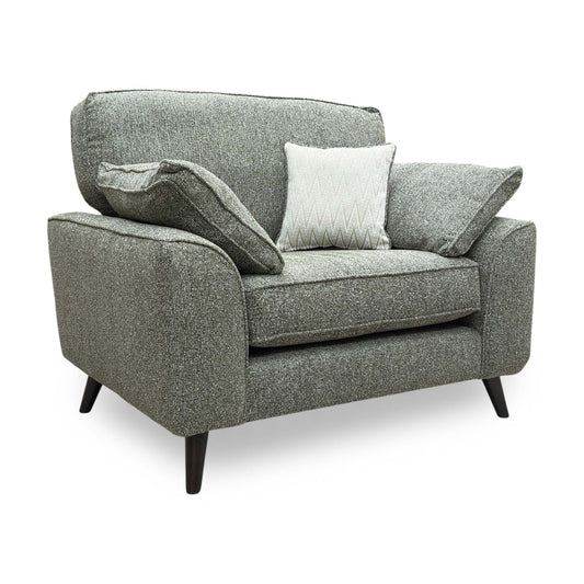 'Theodore' Olive Green Woven Fabric Formal Back Love Chair