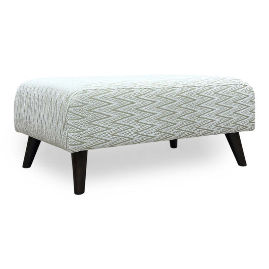 ‘Theodore’ Mint Green Zig-Zag Patterned Fabric Bench Footstool
