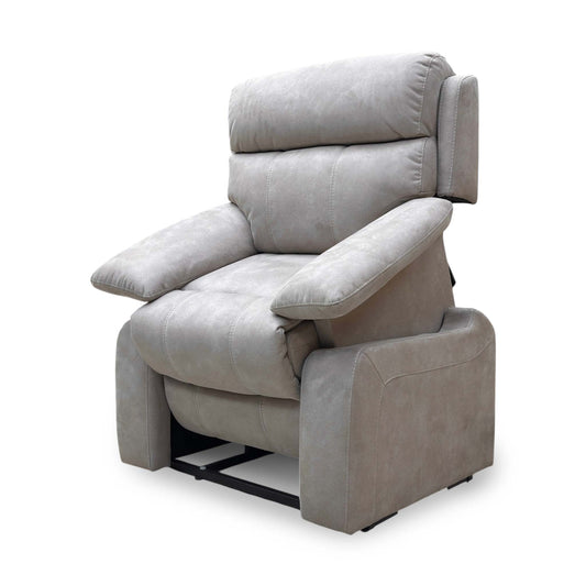 'Moreno' Bfa-Blj-R946 Silver Suede Fabric Lift and Rise Recliner Chair