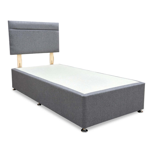 ‘Capella’ Orkney Charcoal Fabric Headboard + Divan Base - Single