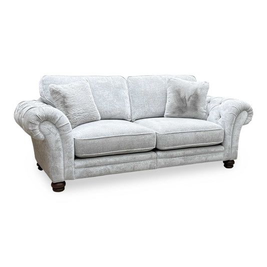 Ideal Home ‘Cotswold’ Burford Platinum Grey Fabric 3 Seater Classic Back Split Frame Sofa Furniture Village