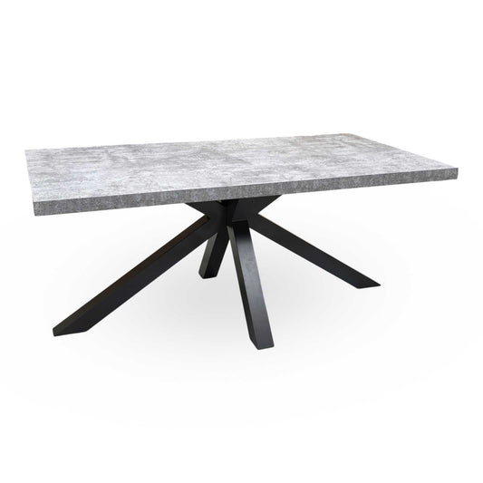 ‘Moon’ Grey Concrete Effect Star Base Dining Table Furniture Village