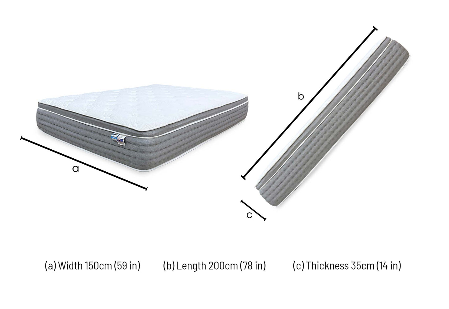 Lux Pocket Hybrid Memory Foam 1000 Pocket Spring Mattress - King