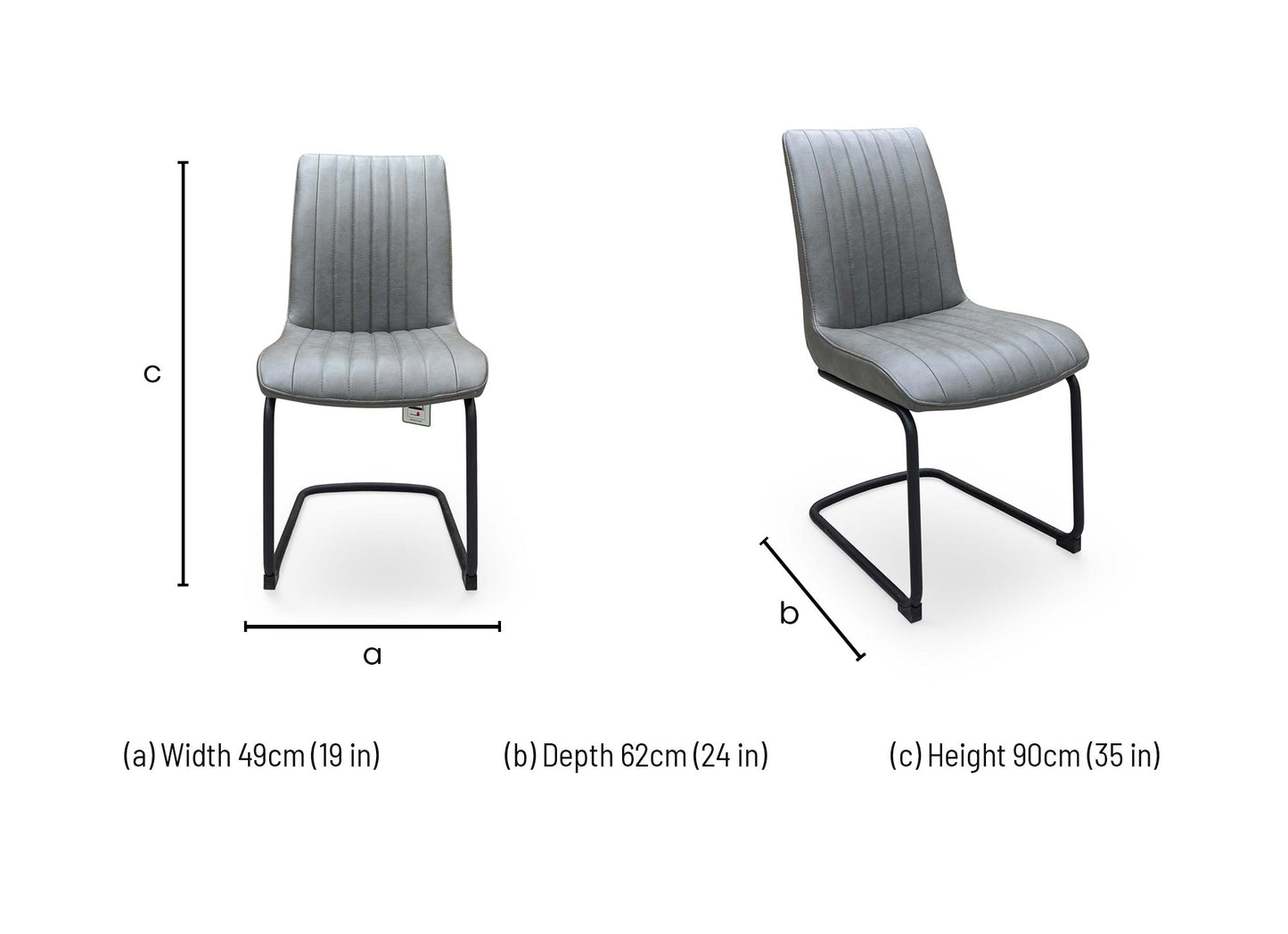 Bodahl ‘Terra’ Grey Faux Leather Cantilever Dining Chair