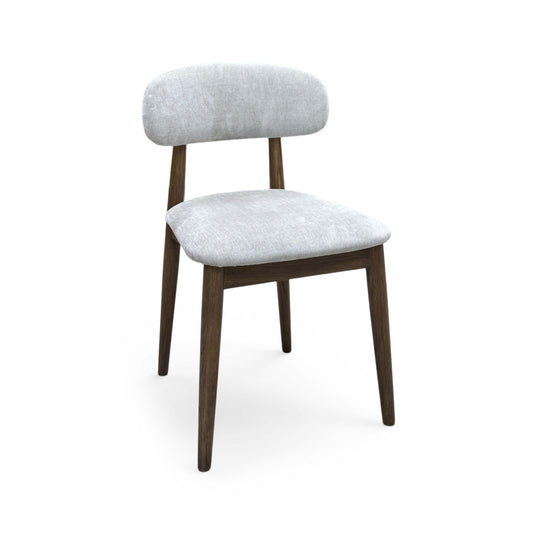 Full View Furniture Village ‘Stockholm’ Scandinavian-inspired dining chair, expertly crafted from solid wood with a rich dark oak finish.