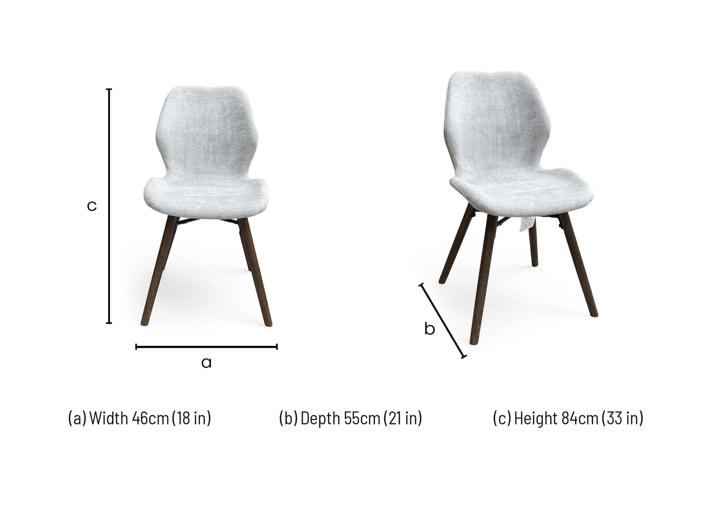 'Stockholm' Dark Oak Upholstered Dining Chair